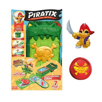 Imagen de Piratix Beast Fortress Croc. Incluye Piratix exclusivo,moneda exclusiva y accesorios.13x20x11 cm