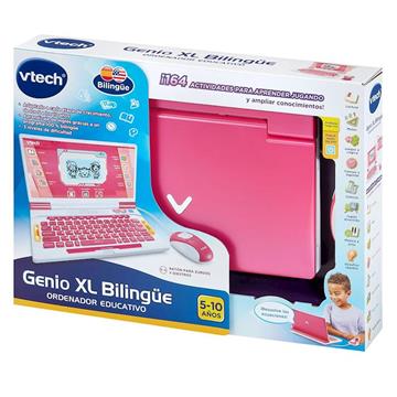 Imagen de Ordenador interactivo bilingüe español/inglés Genio XL con más de 80 actividades. 38x6,7x30,6 cm color Rosa.